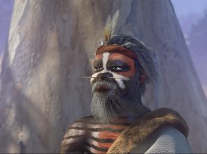 A scene from an animated Indigenous story