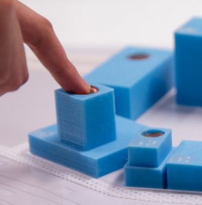 Finger touching interactive 3D printed map