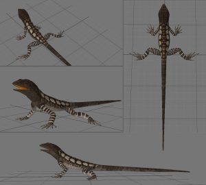 3D animation of a lizard