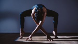 Woman in yoga position