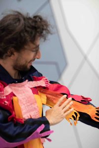 Man wearing modified jumpsuit