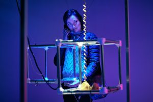 Person listening to phone