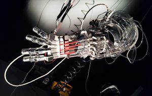 A robotic arm used in Stelarc's performances