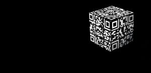 A Rubik's cube with QR codes on every surface