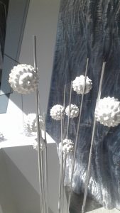 A close up of 3D printed plat structures