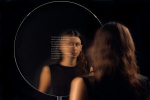 Nina Rajcic looking into an AI mirror